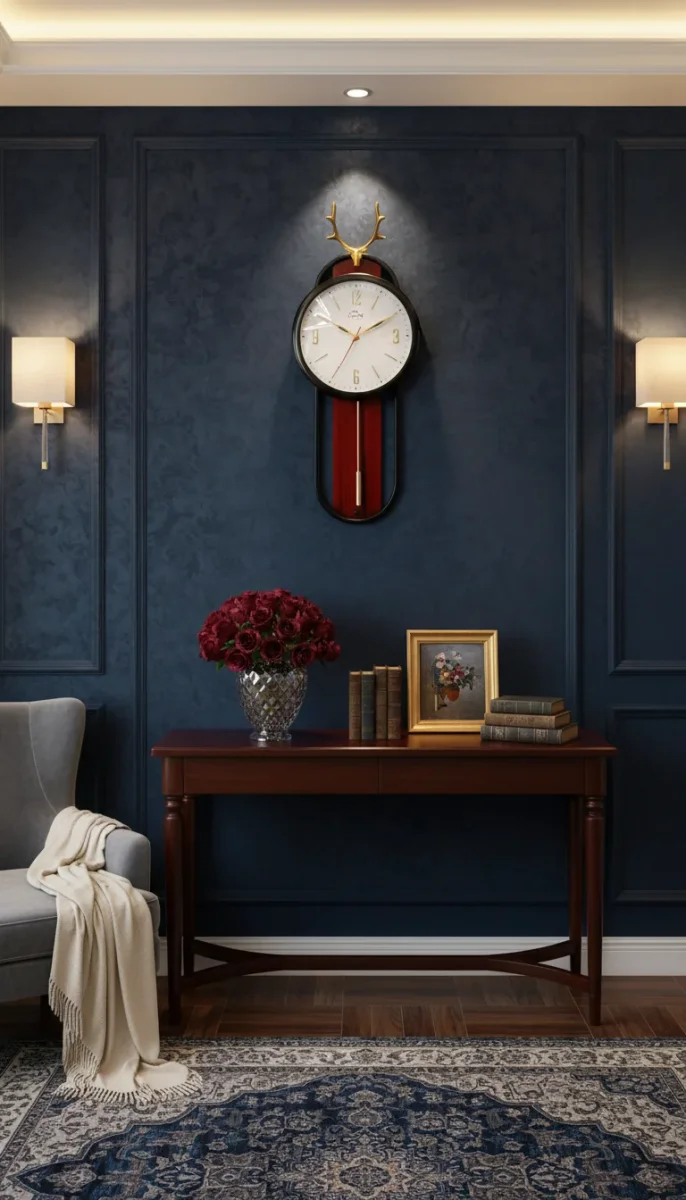 Livon Elegant Deer Head Pendulum Wall Clock lifestyle 2