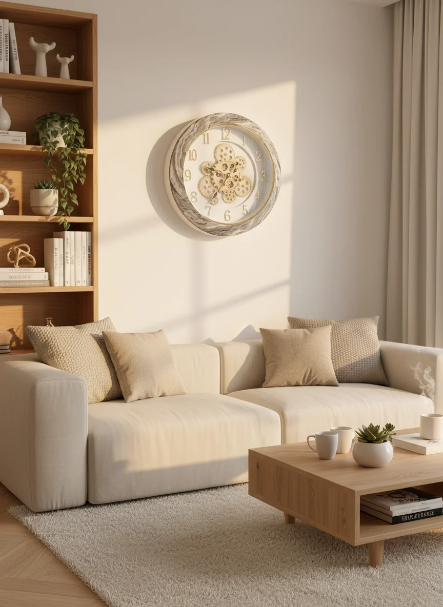 Sapna 3341 Marble Gear Wall Clock - Decor 7