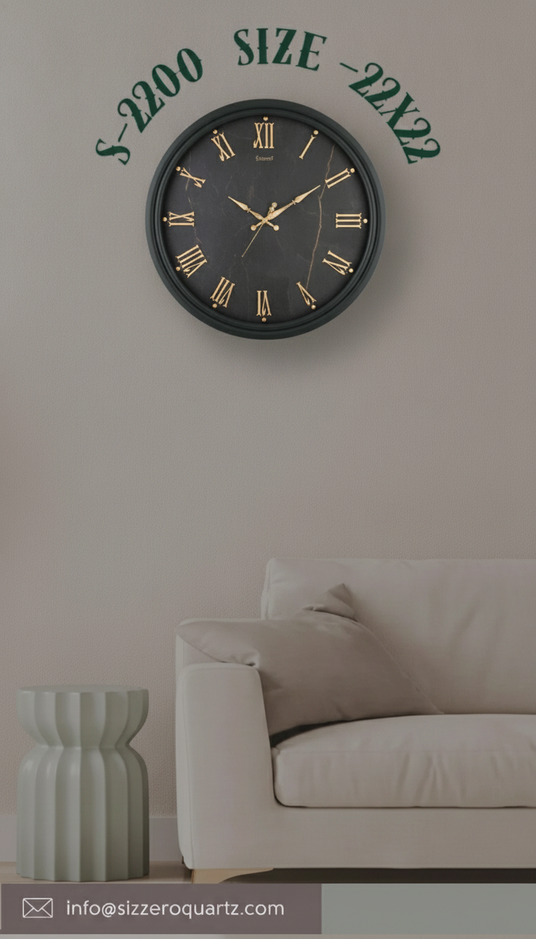 Sizzero 2200-Black Wall Clock - Decor 12