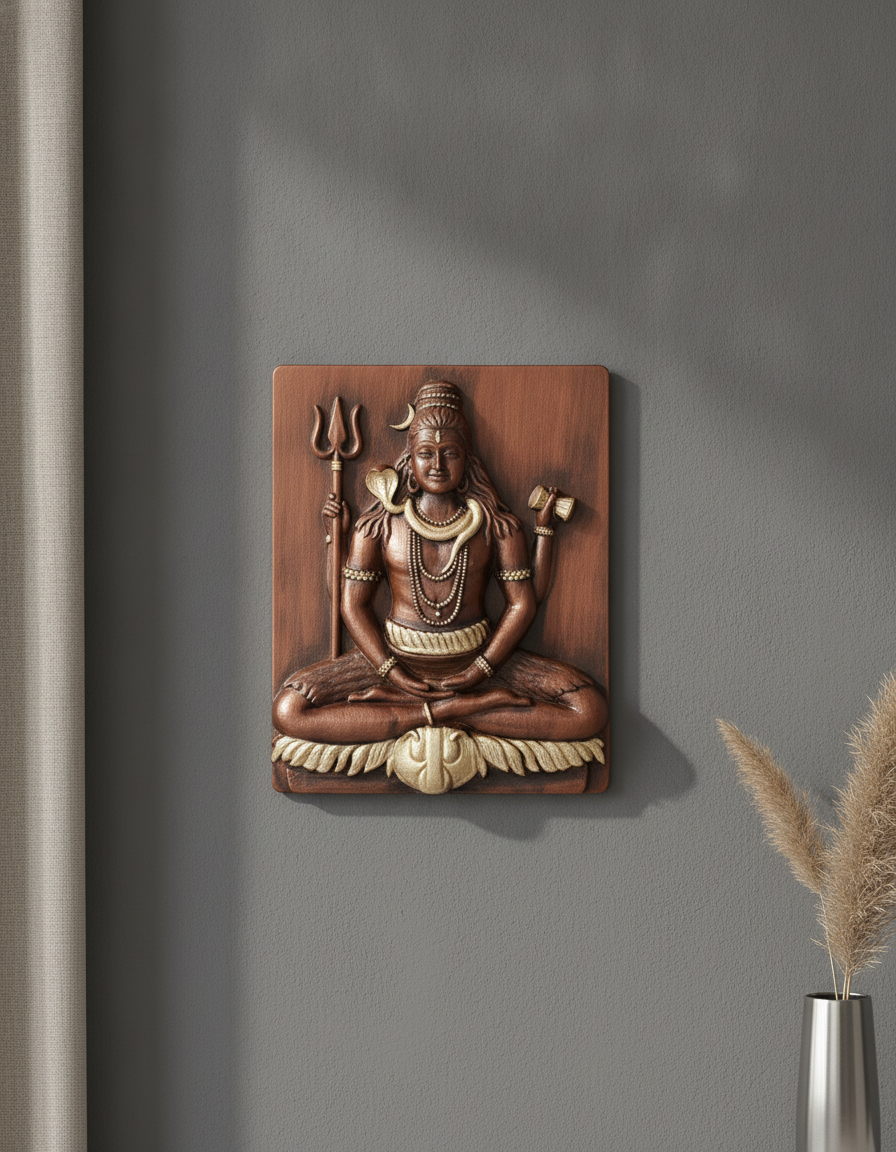 Capital Lord Shiva Grey and Silver Wall Art - Decor 15