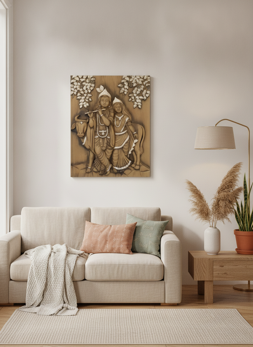 Capital Radha Krishna MediumGray Wall Art - Decor 8