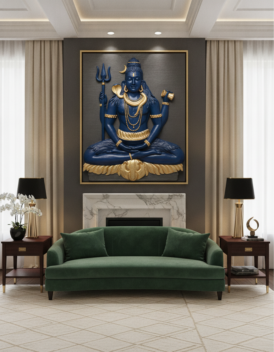 Capital Lord Shiva Grey and Silver Wall Art - Decor 9