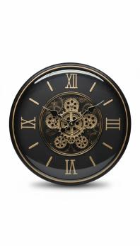 Steampunk Gear Wall Clock - Black & Gold - The clock Factory - Wall Clock 16 inch - Wall Clock, Gear Clock, Steampunk - Image 6