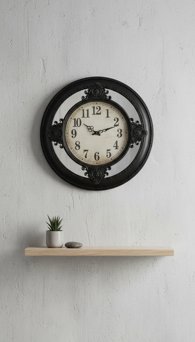 Elegant Mirrored Wall Clock
