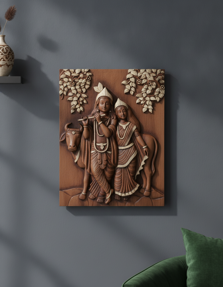Capital Radha Krishna MediumGray Wall Art - Decor 10