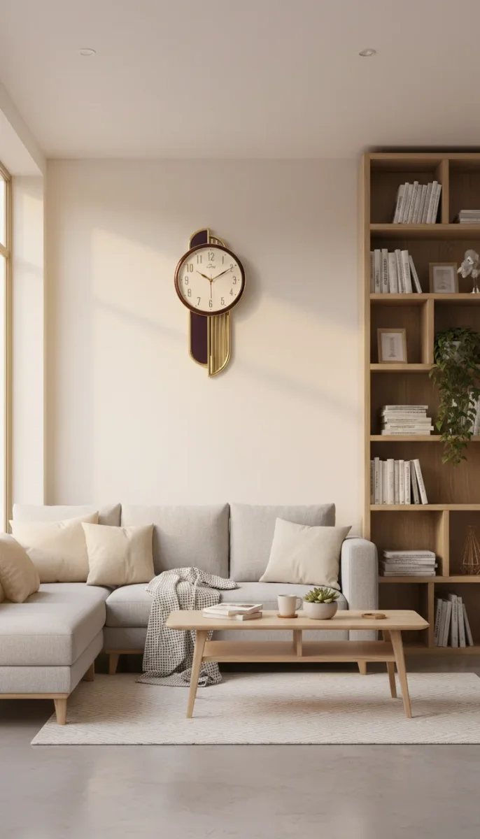 Livon pd02 Elegant Gold & Plum Decorative Wall Clock lifestyle 4