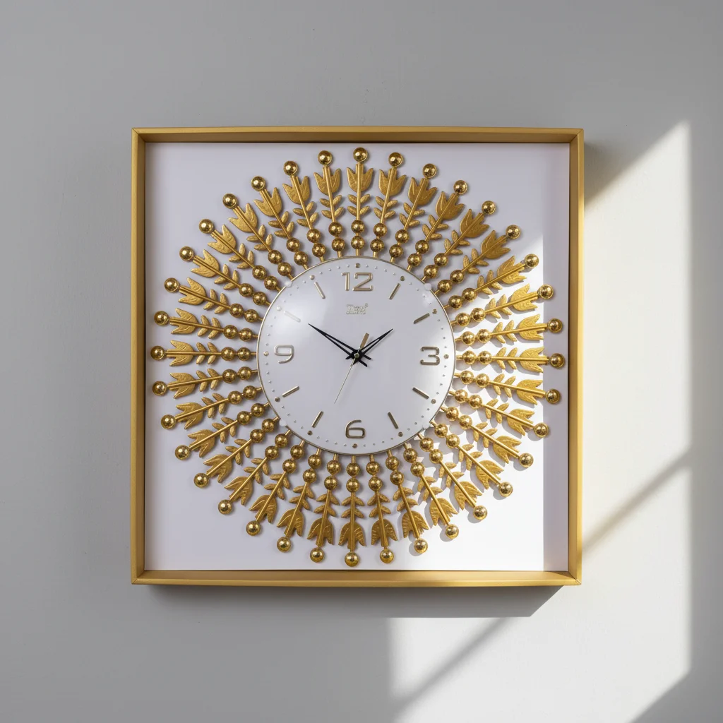 Theo 5154 Gold Sunburst Wall Clock
