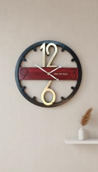 Modern Wood & Gold Wall Clock by Solar Décor - Solar - Wall Clock 16 inch - Wall Clock,  Modern,  Wood Clock - Image 7