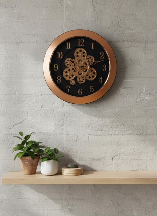 Sapna 3341 Marble Gear Wall Clock - Sapna 3341-Copper - Premium Wall Clock 16 inch