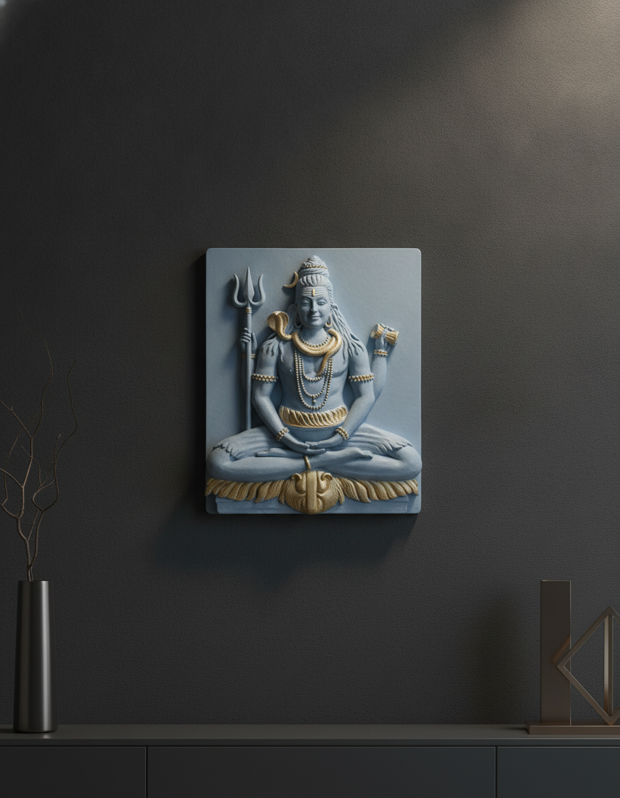 Capital Lord Shiva Grey and Silver Wall Art - Decor 8