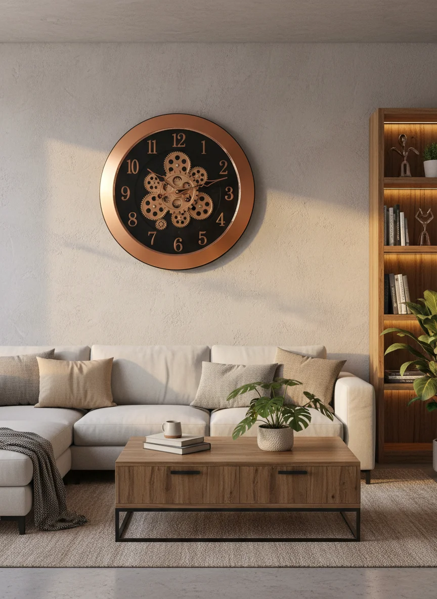 Sapna 3341 Marble Gear Wall Clock - Sapna - Wall Clock 16 inch - Wall Clock, Gear Clock, Marble Clock - Image 3