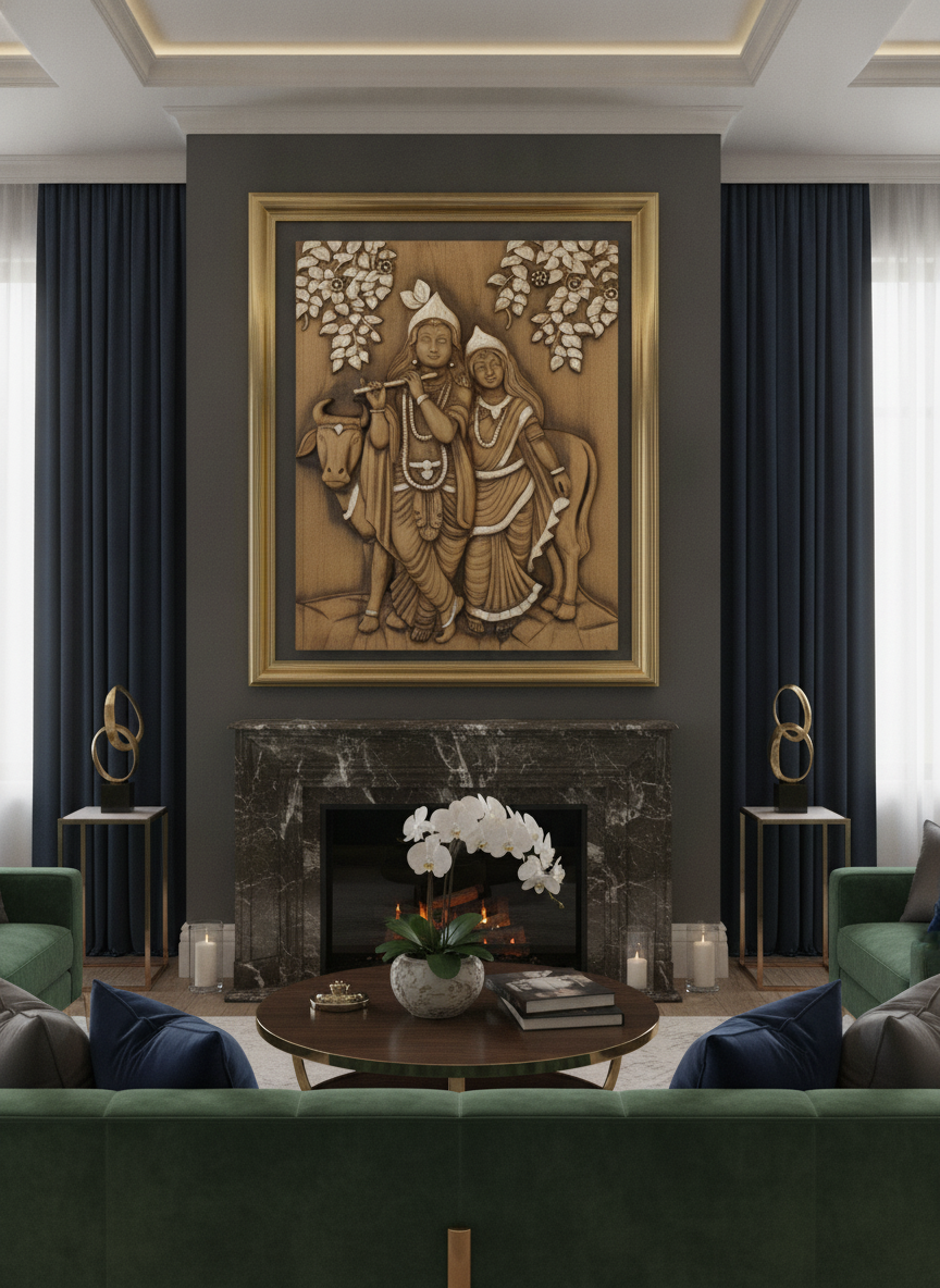 Capital Radha Krishna MediumGray Wall Art - Decor 7