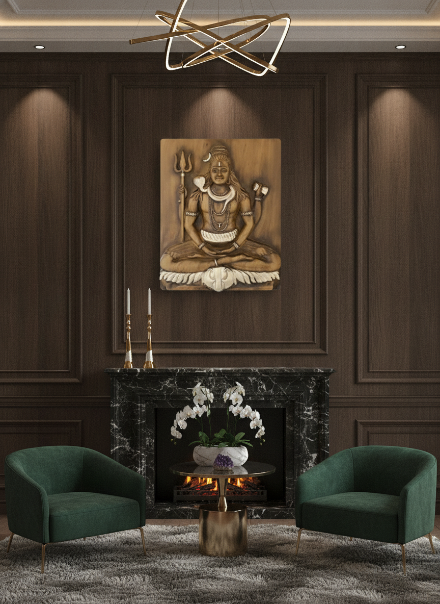 Capital Lord Shiva Grey and Silver Wall Art lifestyle 4
