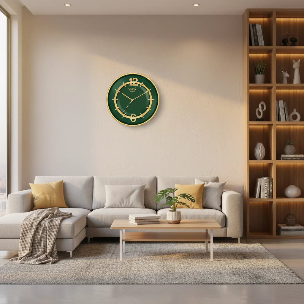 Vista 7020: Gold & Green Wall Clock lifestyle 4