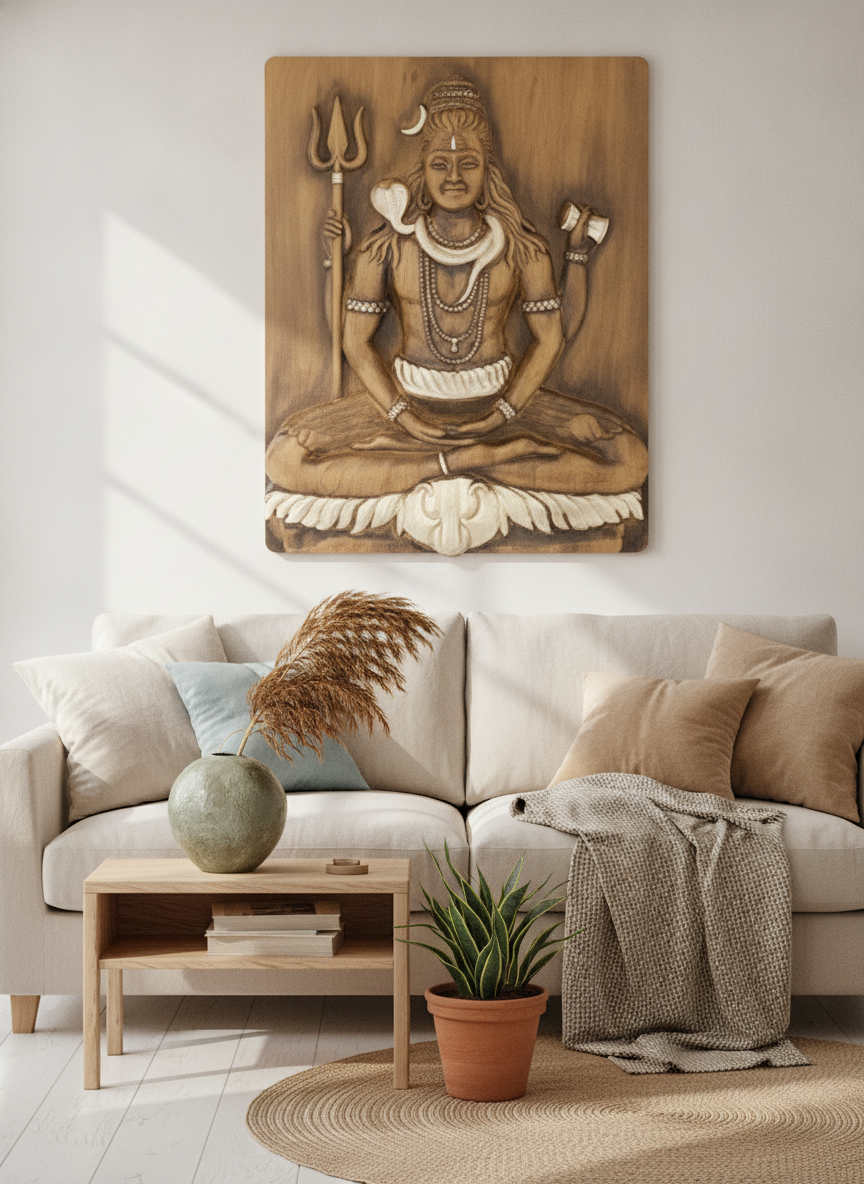 Capital Lord Shiva Grey and Silver Wall Art lifestyle 6