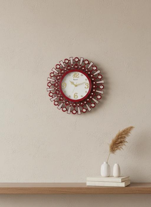 Roxon 888 Crystal Wall Clock - Roxon 888-DarkRed - Premium Wall Clock 20 inch