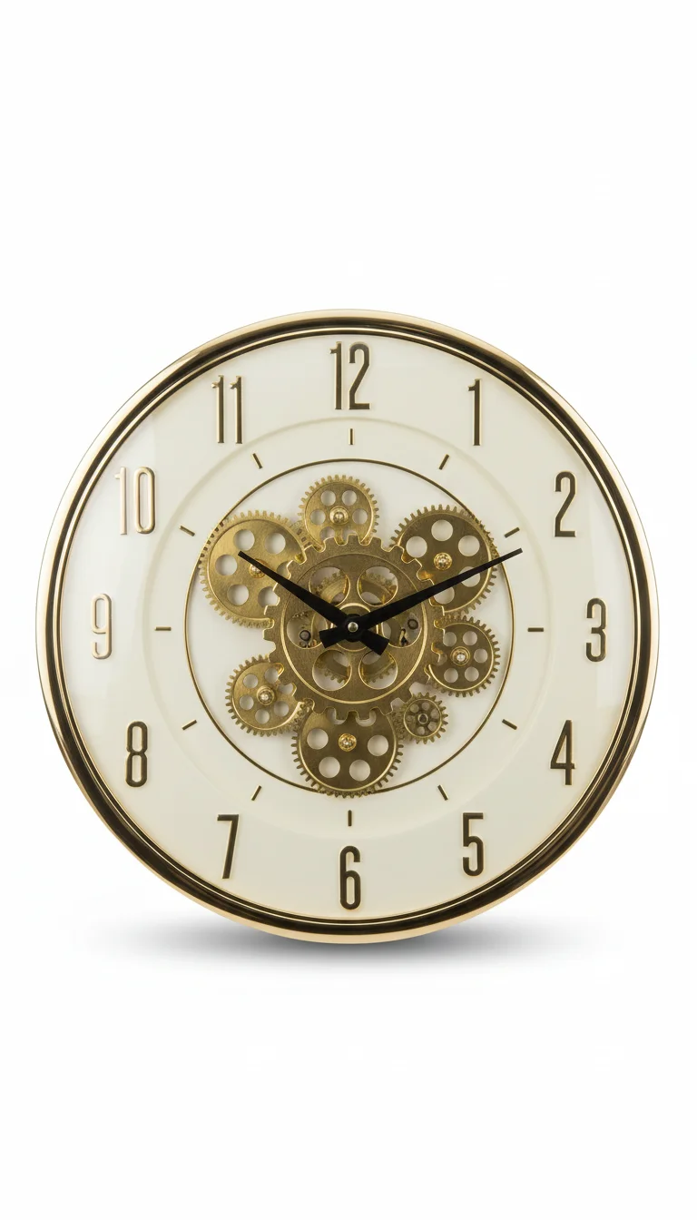 Pride 9094 Gold Gear Wall Clock - Pride - Wall Clock 18 inch - Wall Clock, Gear Clock, Gold Frame - Image 2
