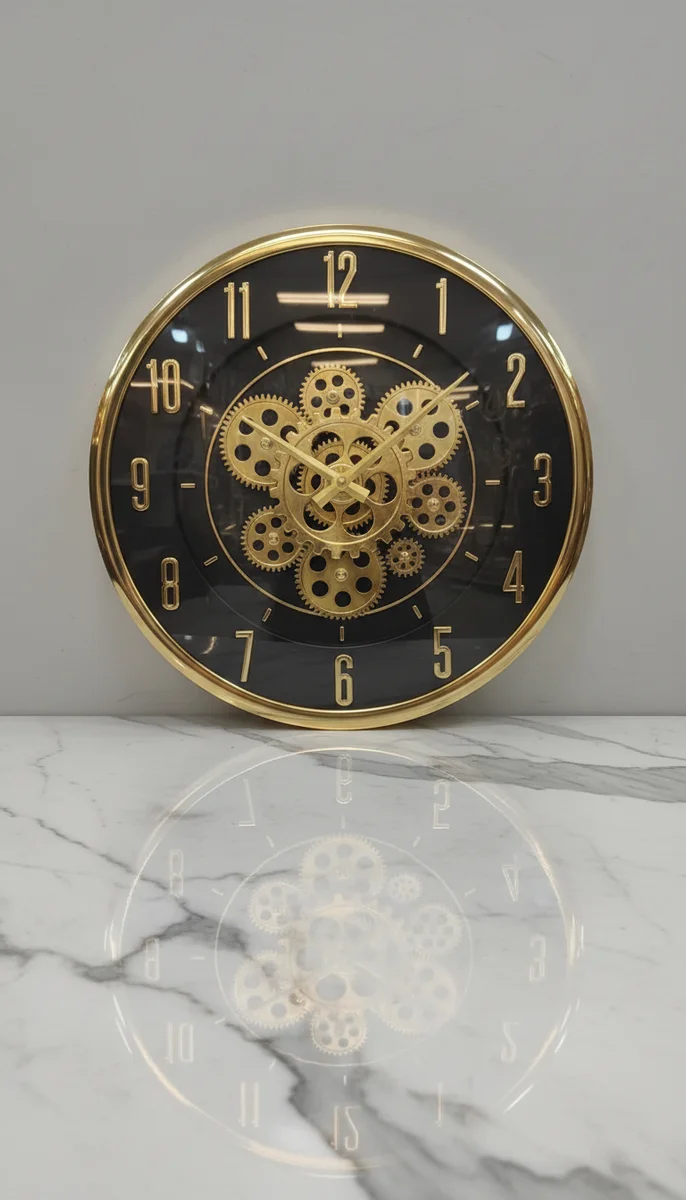 Pride 9094 Gold Gear Wall Clock