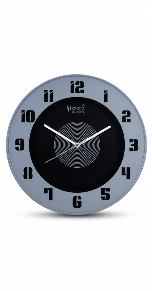 Sizzero 1408 Modern Wall Clock - Brown key highlights