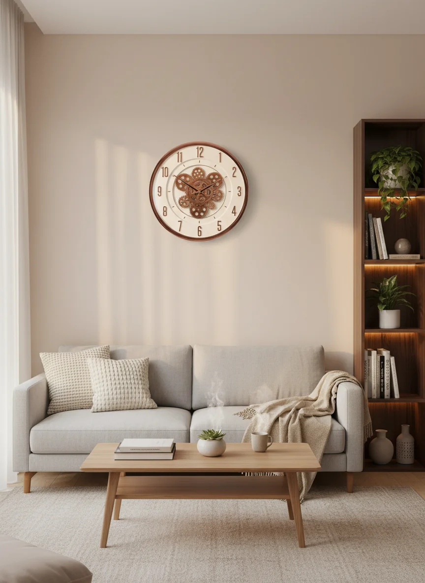 Pride 9094 Gold Gear Wall Clock - Pride - Wall Clock 18 inch - Wall Clock, Gear Clock, Gold Frame - Image 3