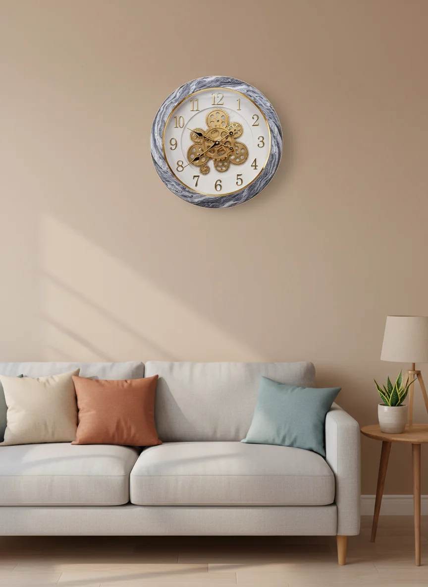 Sapna 3341 Marble Gear Wall Clock