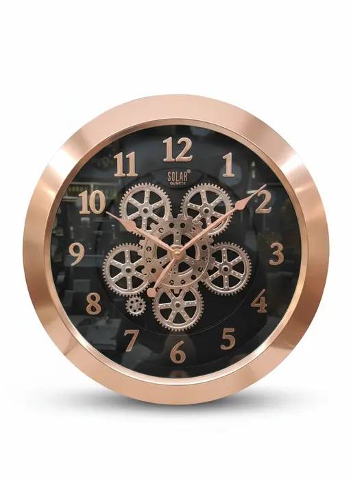 Rose Gold Gear Wall Clock - Solar SQ61 key highlights