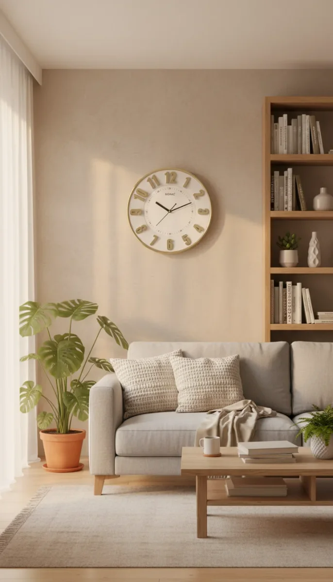 Sonic Gold & White Wall Clock - Elegant Home Decor - Sonic - Wall Clock 12 inch - Wall Clock, Gold Frame, White Face - Image 3