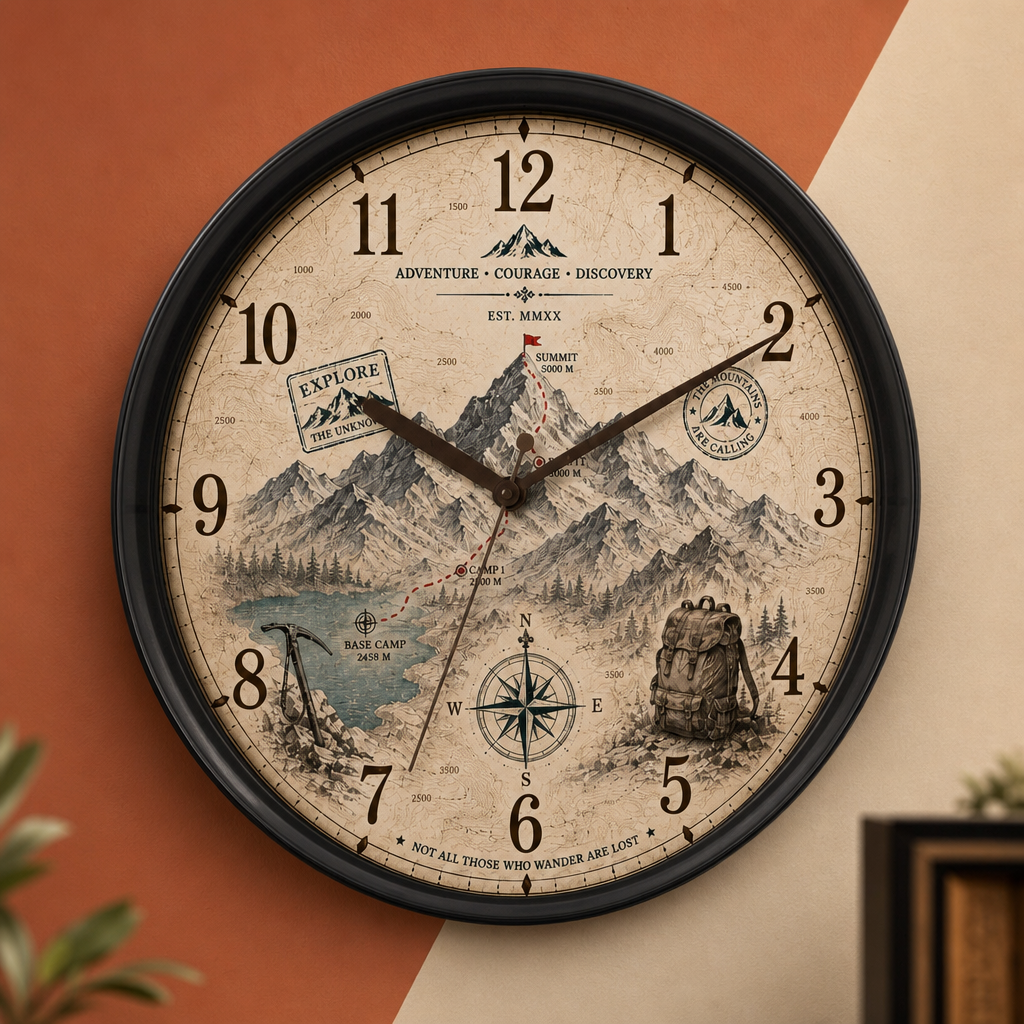 The Clock Factory 031 Mountains Wall Clock