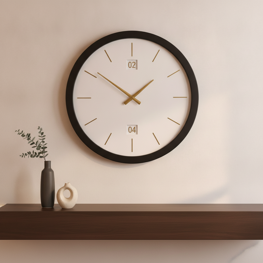 Sizzero 2200-LightWood Modern Wall Clock 22x22 - Decor 8