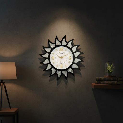 Surya S219 Glitter Sunburst Wall Clock - Surya S219-Black