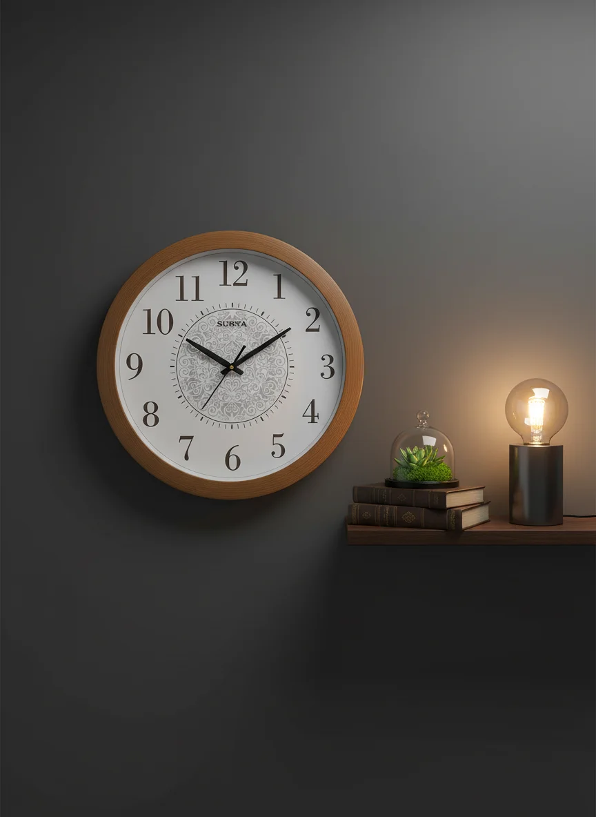 Surya s319 Wooden Wall Clock - Elegant Home Decor