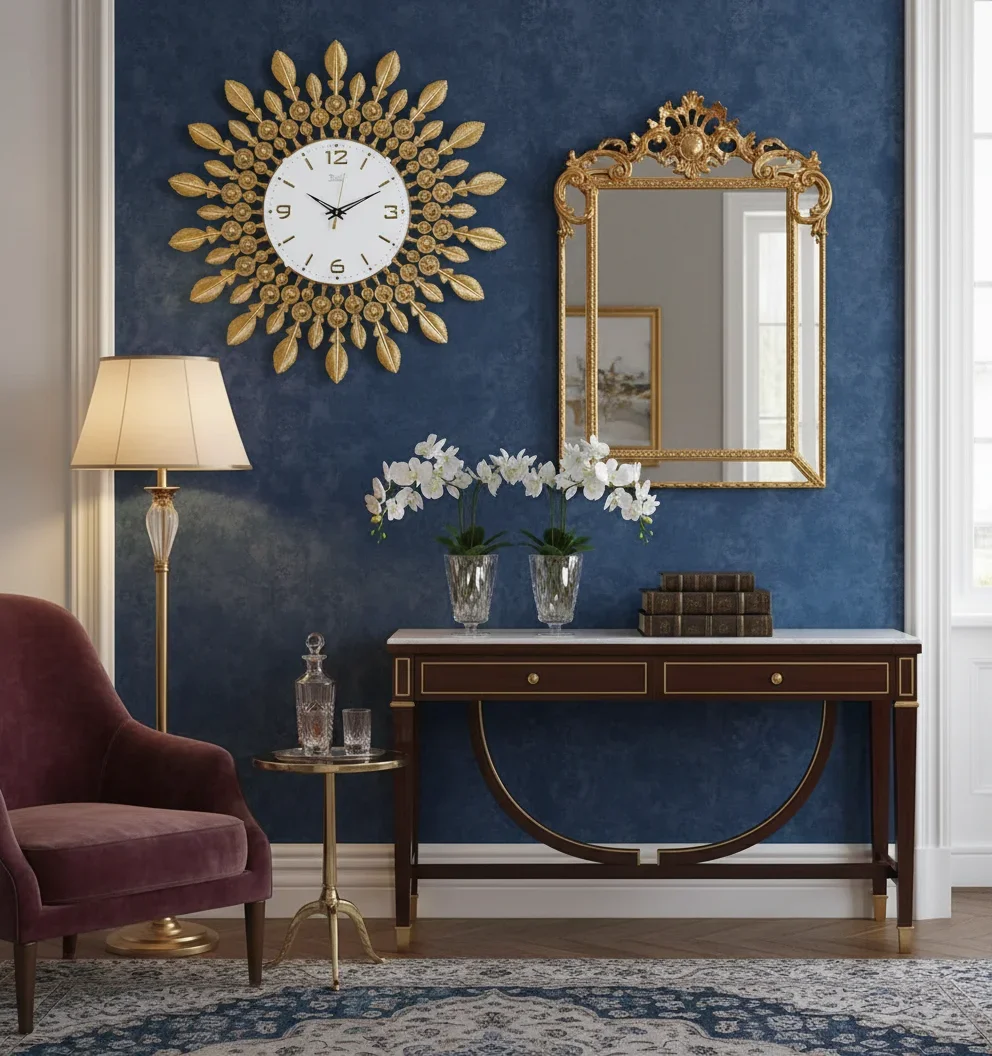 Theo 5155 Gold Leaf Wall Clock lifestyle 2