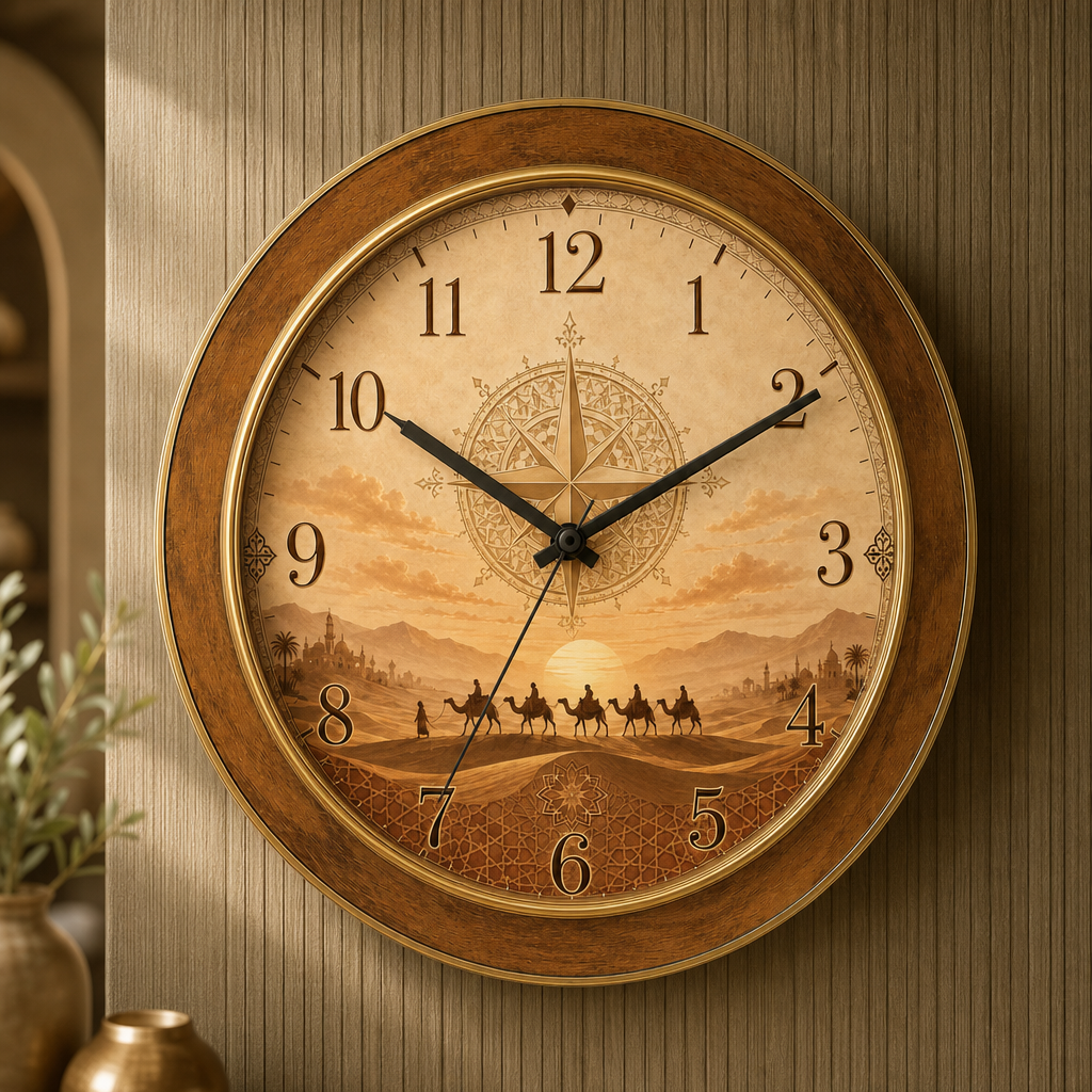 The clock Factory 'byd desert' Wall Clock - Desert Caravan Sunset