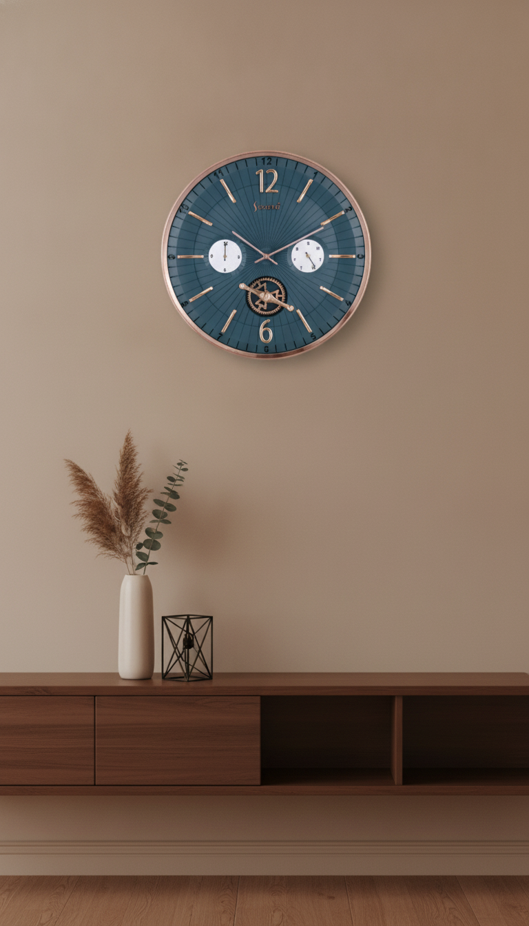 Sizzero 1617 Wall Clock - Black Dial with Rose Gold Finish - Decor 13