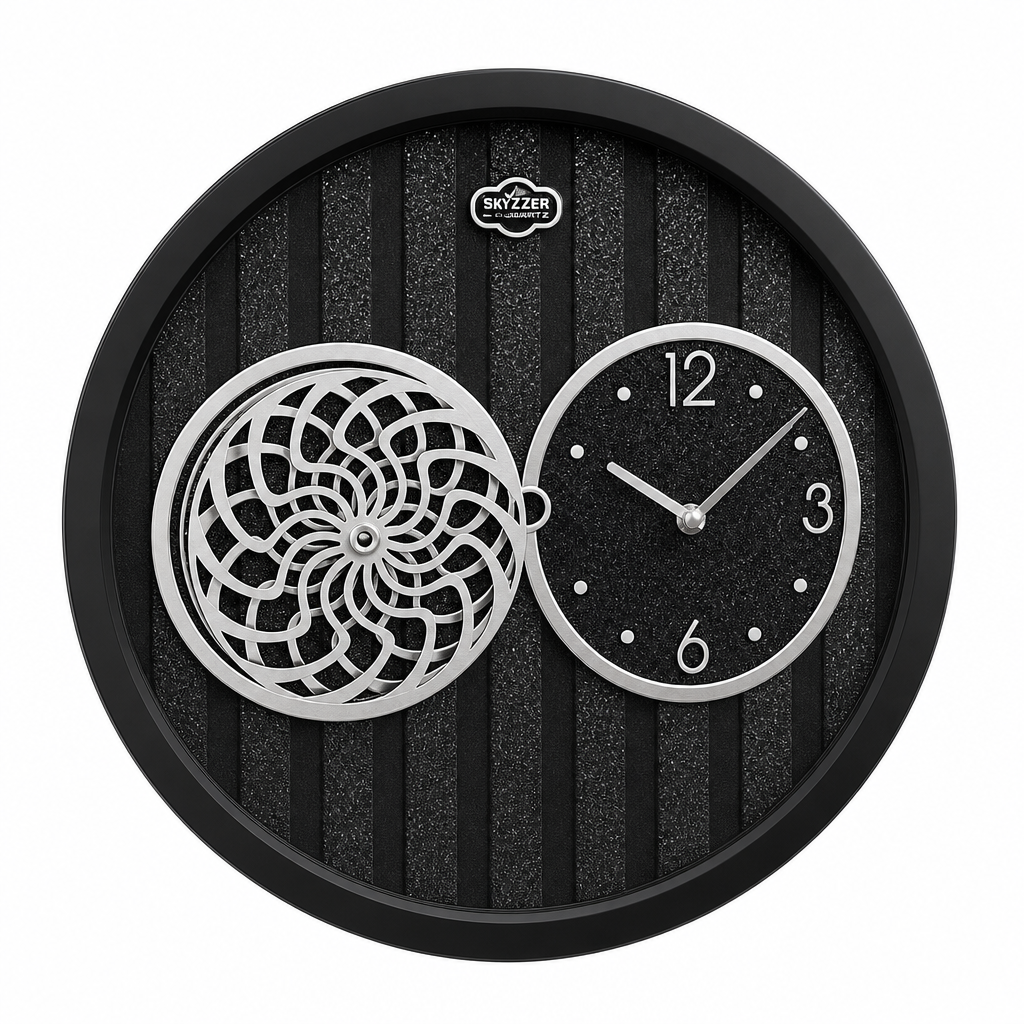 SkyZZer 018 Modern Black and Silver Decorative Wall Clock