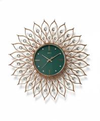 Elegant Crystal Sunburst Wall Clock - Green & Rose Gold - The clock Factory - Wall Clock 28 inch - Wall Clock,  Decorative Clock,  Modern Luxury - Image 6