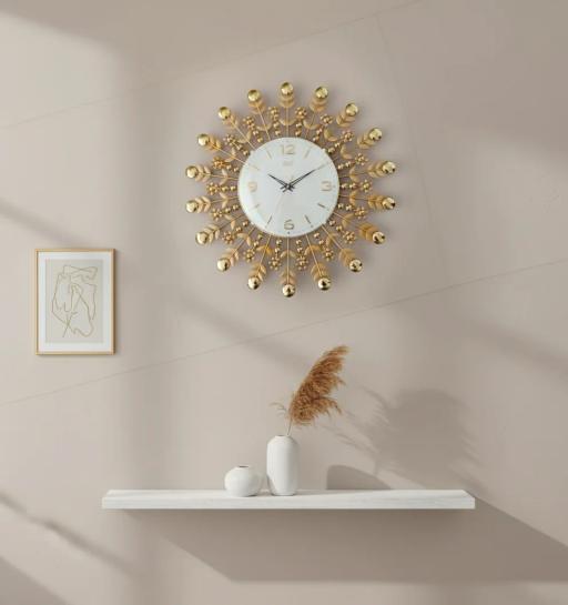 Theo 5151 Gold Metal Wall Clock - Theo 5151 - Premium Wall Clock 18 inch