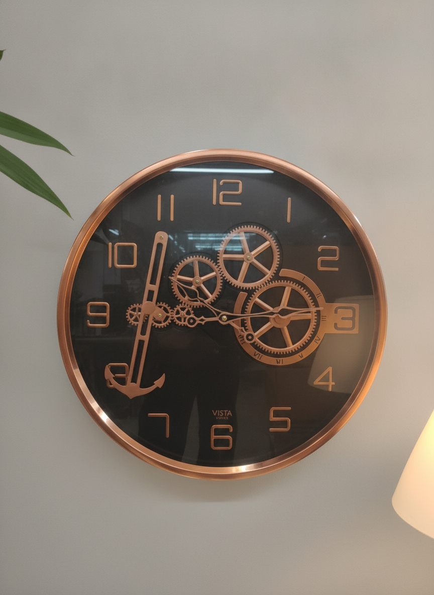 Vista Anchor Gear Large Industrial Wall Clock on wall color