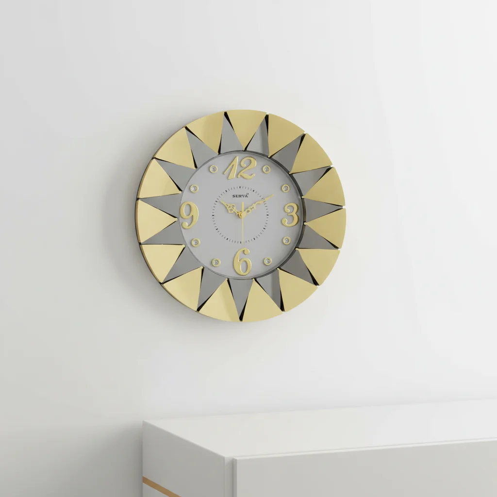 Rose Gold Sunburst Wall Clock - Surya S249