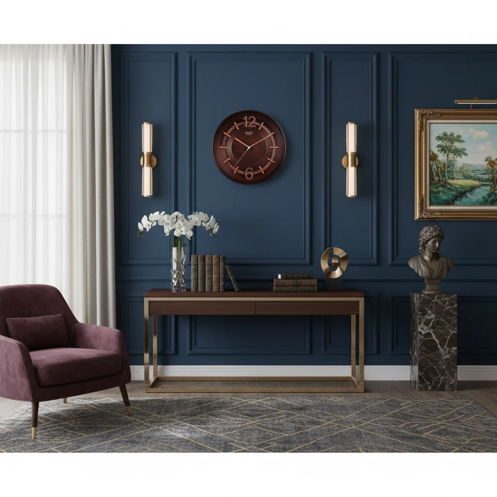 Vista 7020: Gold & Green Wall Clock - Decor 14