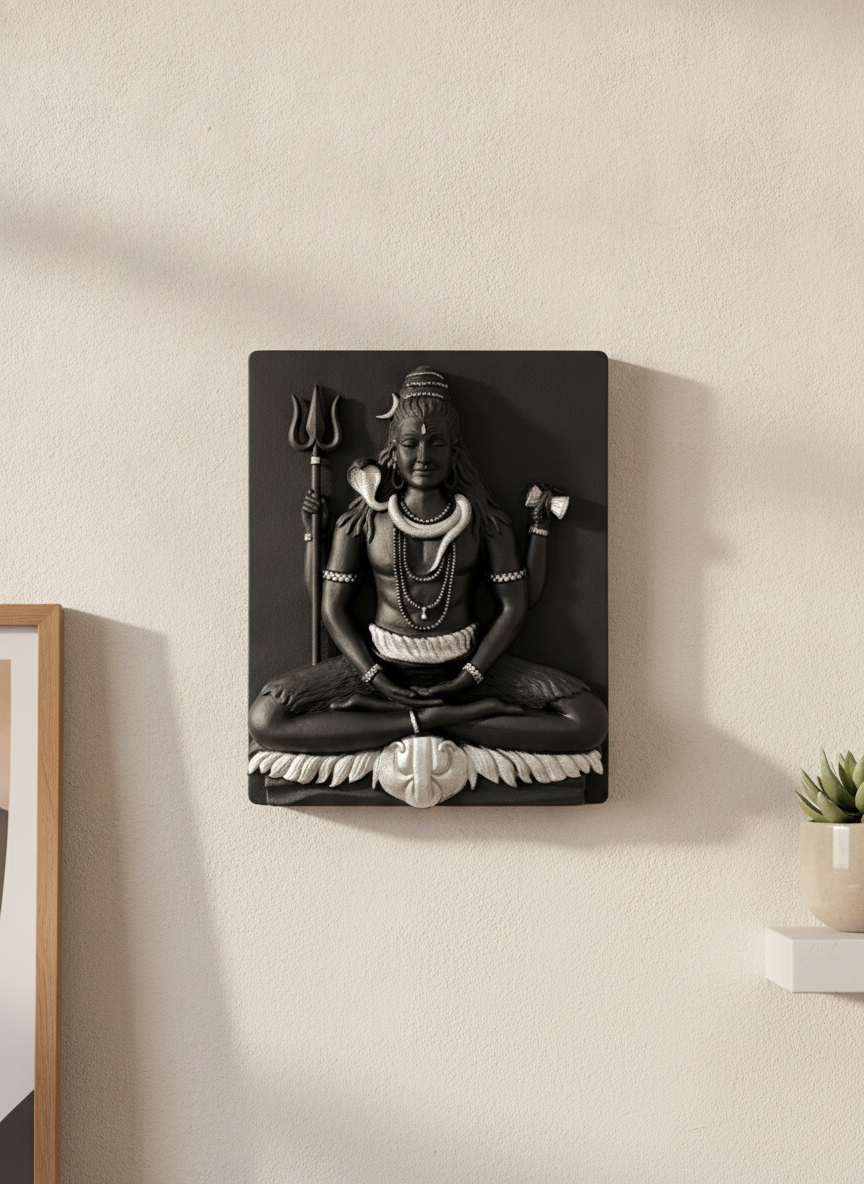 Capital Lord Shiva Grey and Silver Wall Art - Decor 11