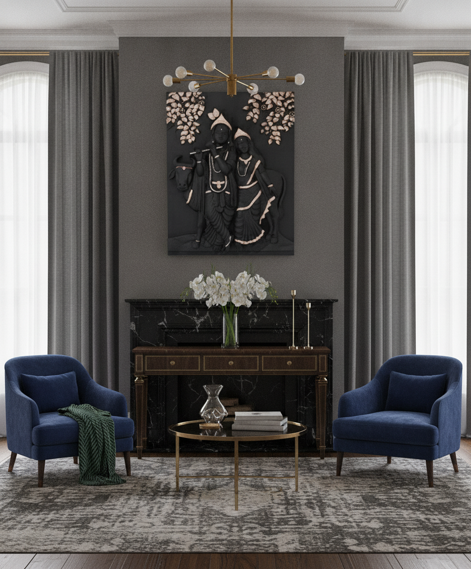 Capital Radha Krishna MediumGray Wall Art lifestyle 6