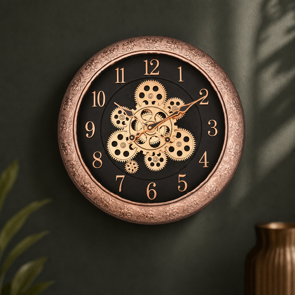 Sapna 3331 Ornate Wall Clock with Visible Gears - Decor 3