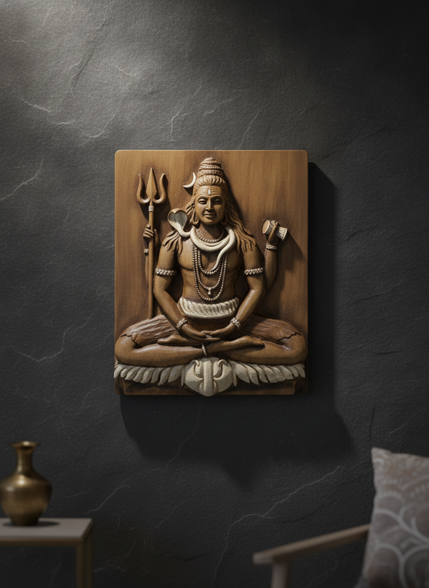 Capital Lord Shiva Grey and Silver Wall Art lifestyle 5