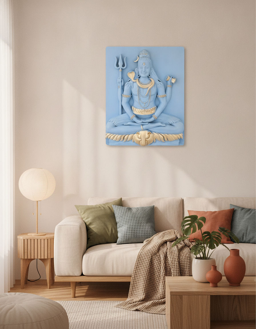 Capital Lord Shiva Grey and Silver Wall Art - Decor 7