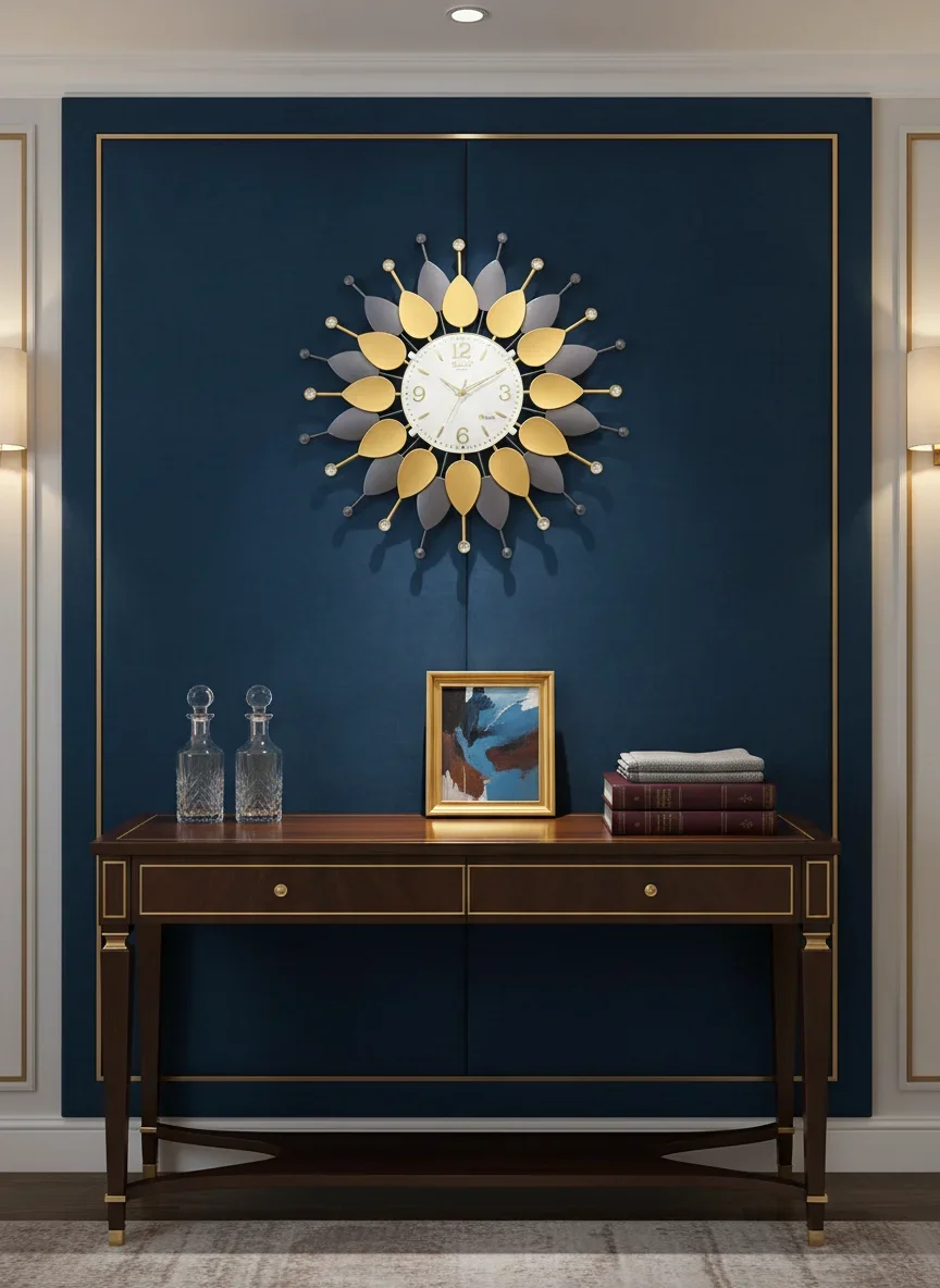 Roxon 1300 Gold & Gray Metal Wall Clock lifestyle 2