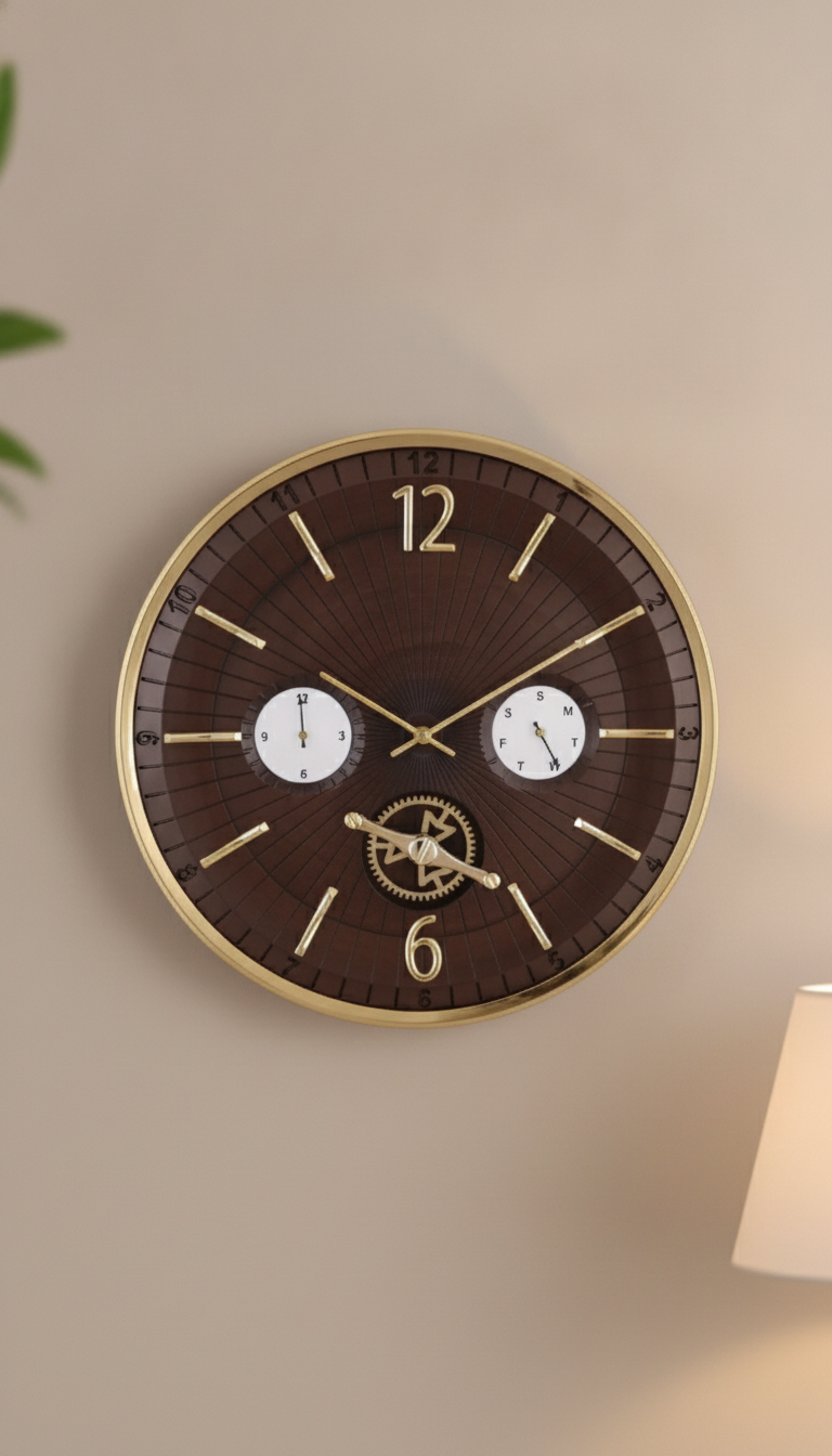 Sizzero 1617 Dark Brown Decorative Wall Clock