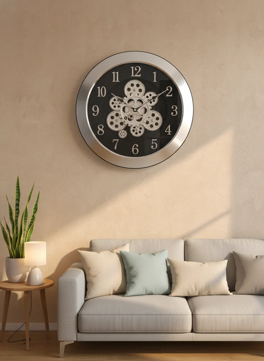 Sapna 3341 Marble Gear Wall Clock