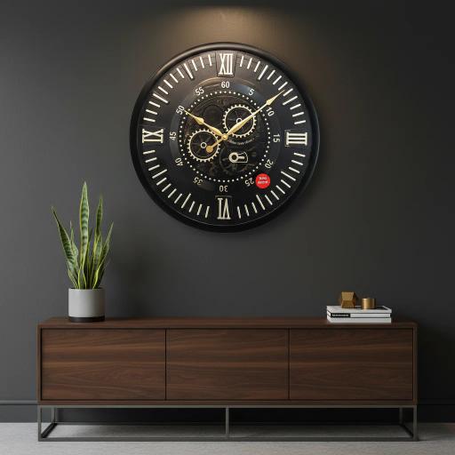 Solar SQ24: Vintage Gear Wall Clock - Solar SQ24 - Premium Wall Clock 18 inch