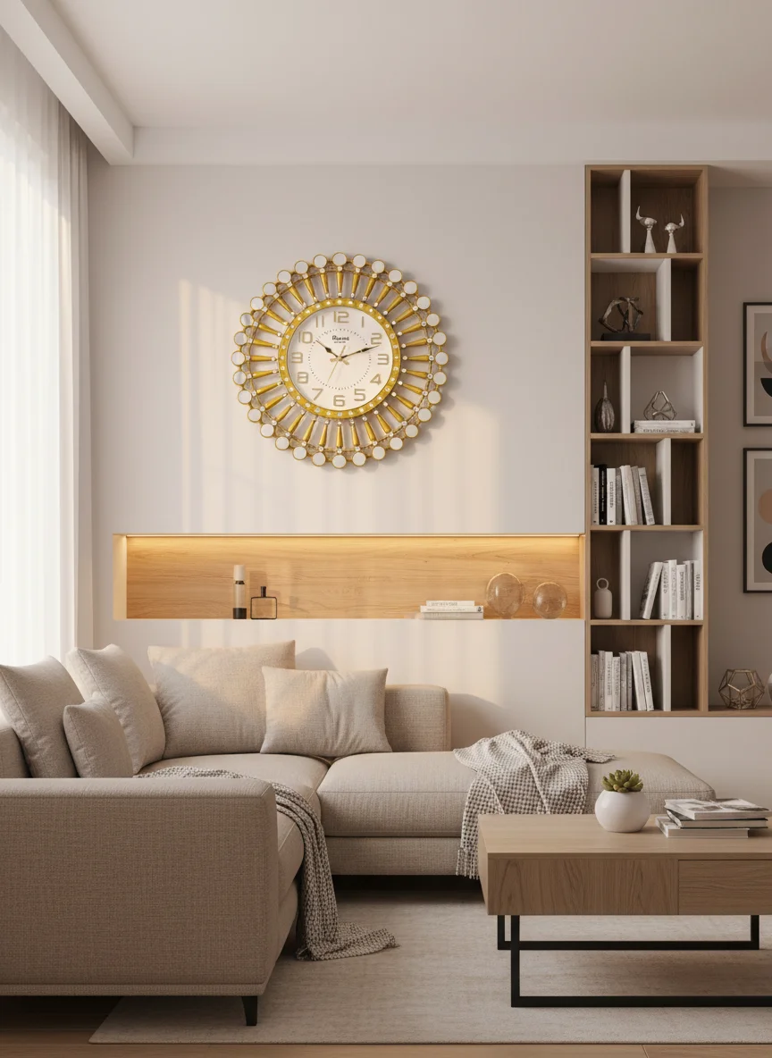 Roxon 999 Gold Mirror Wall Clock - Decor 4